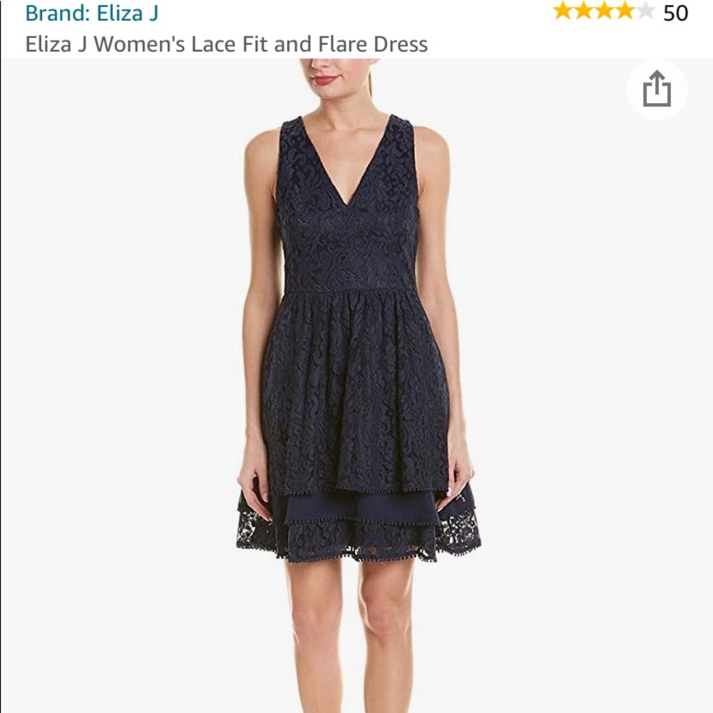 Eliza J Lace Fir Flare Dress